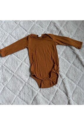 Kate Quinn | Rust Long Sleeve Lap Neck Onesie Bodysuit | Size 12-18 Months